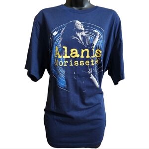 Alanis Morrisette XL Navy Blue 2024 Triple Moon Tour Short-Sleeved T-shirt